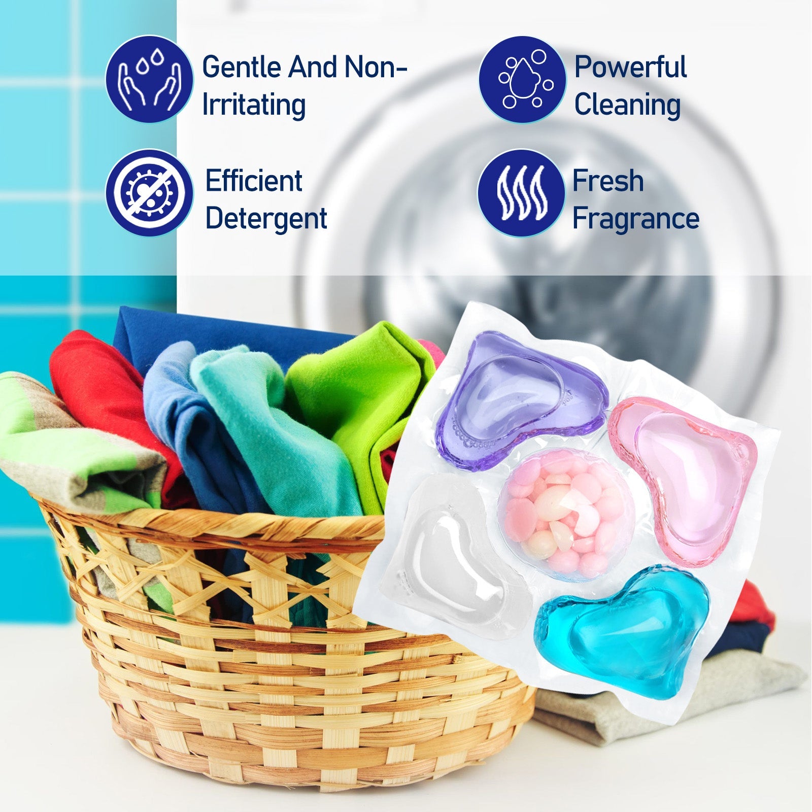 Cleaning Guardian Beads, Gently Clean Oil Stains And Stains With Long Lasting Fragrance Laundry Gel
