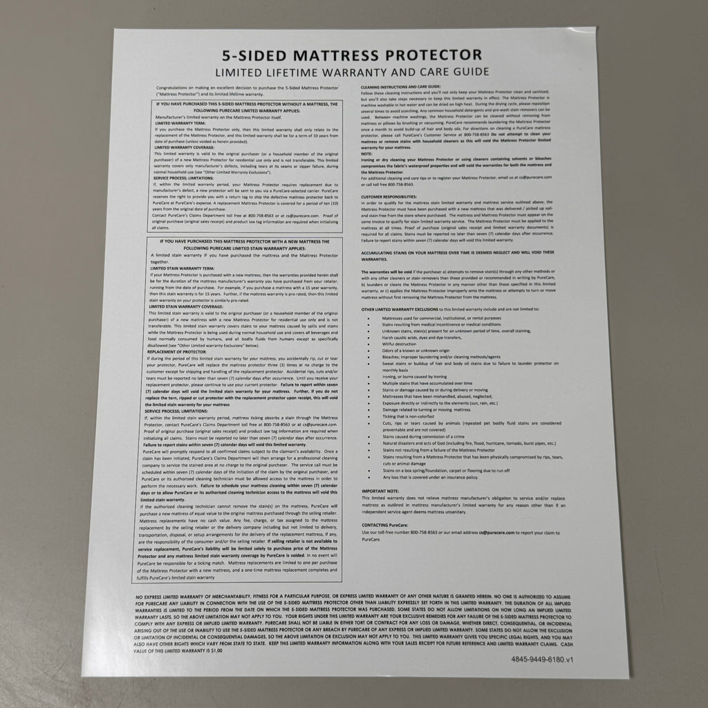 PURECARE Premium Protection Cooling 5-Sided Mattress Protector Twin XL FRIOMP38
