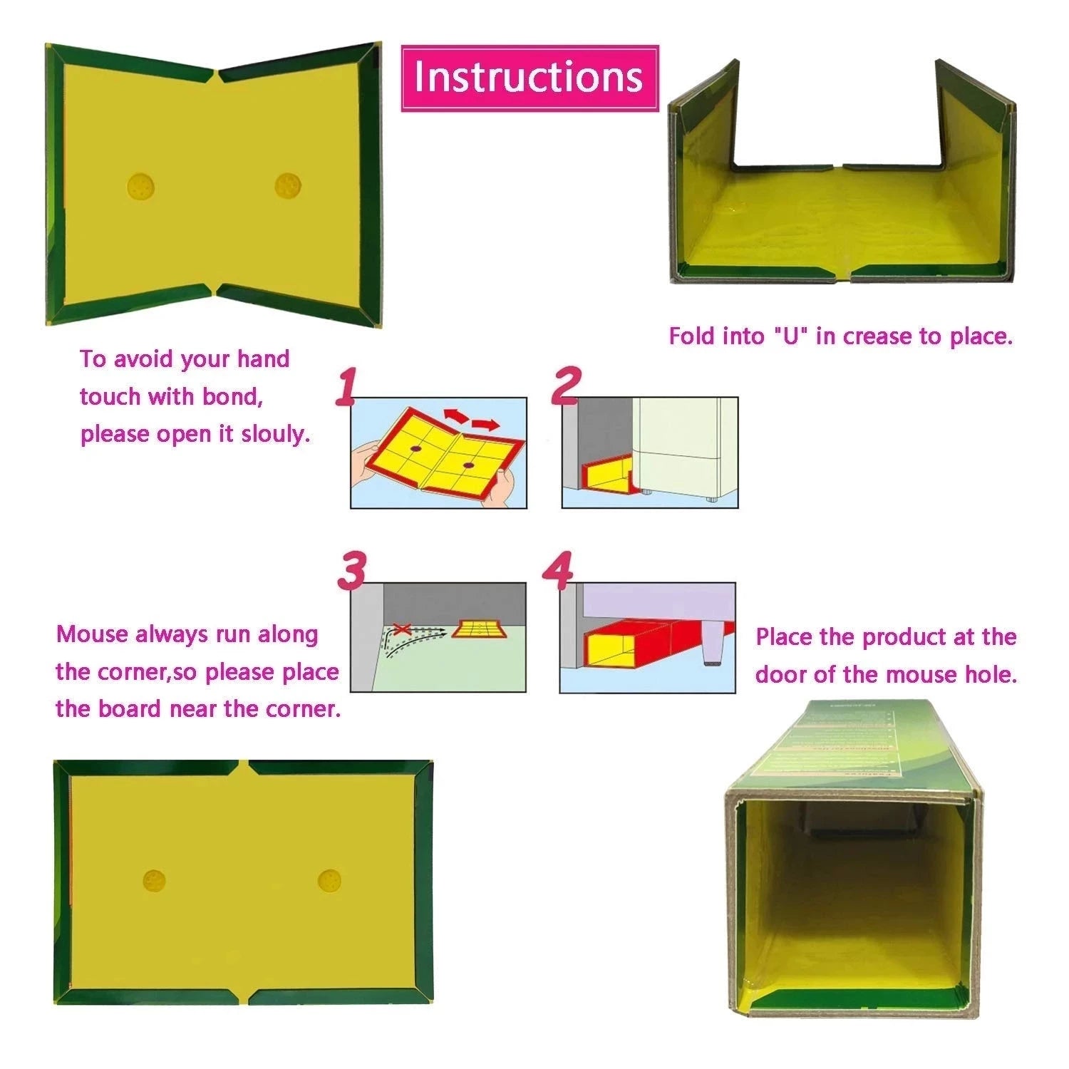 3-15pcs Mouse Board Sticky Mice Glue Trap High Effective Rodent Rat Bugs Catcher Pest Control Reject Non-toxic Eco-Friendly