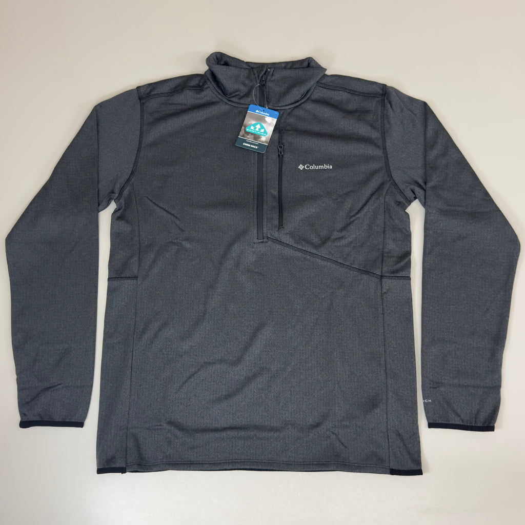 COLUMBIA Park View Fleece Half Zip Omni-Wick Men's Sz L Black Heather 1952201010