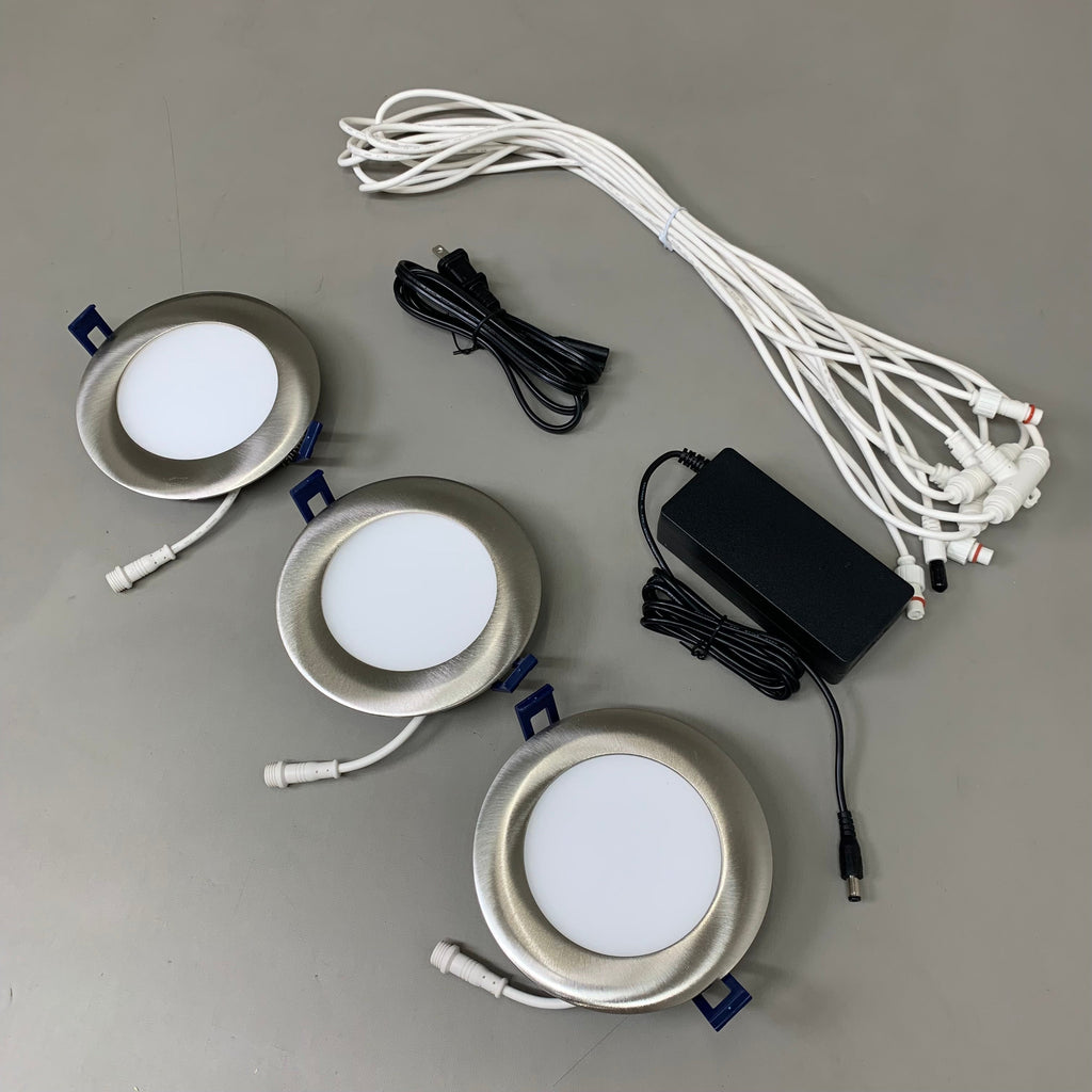 TAMLITE LIGHTING Low Voltage LED Lyra kit w/ Satin Nickel Frame EVKLY330SN24V