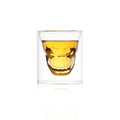 Double layered skull glass, creative bar glass, transparent insulated water glass, skull glass, beer glass, imprisoning pirates