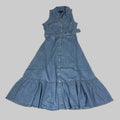 VERONICA BEARD Jeans Edwina Sleeveless Midi Dress Sz-12 Iceberg J24067101287IC