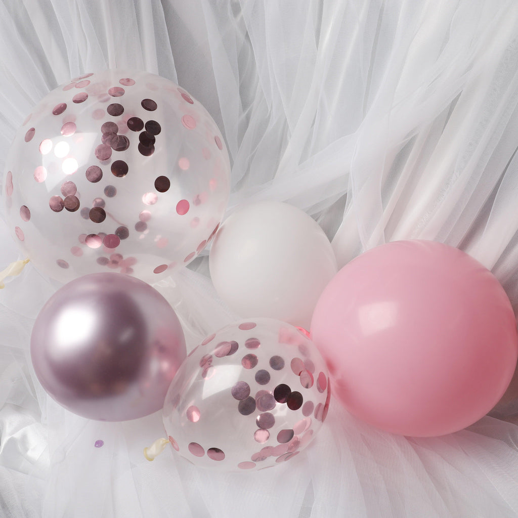1 Set Pink Purple Chrome Rose Gold Balloon Garland With Butterfly Stickers Arch Kit For Birthday Wedding Party Decorations