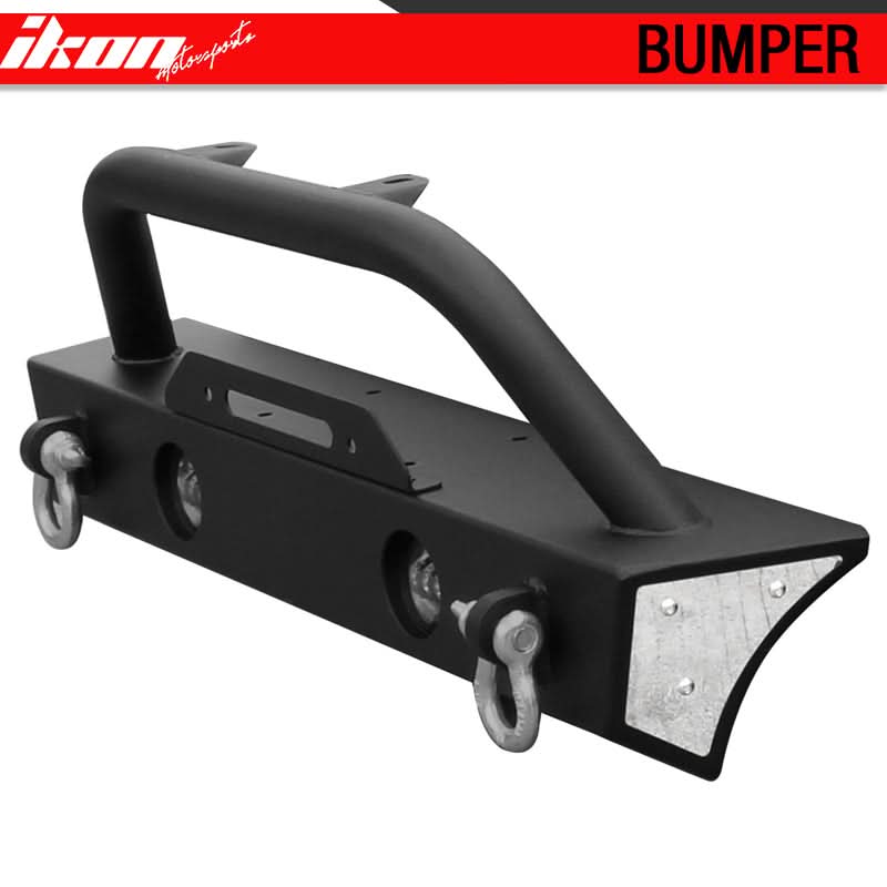 2007-2017 Jeep Wrangler JK Front Bumper Guard Winch Plate Light Steel