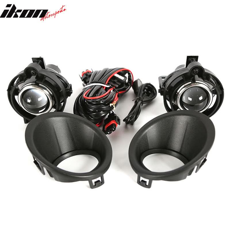 2014-2016 Chevrolet Camaro Black Fog Lights Lamps Assembly ABS Pair