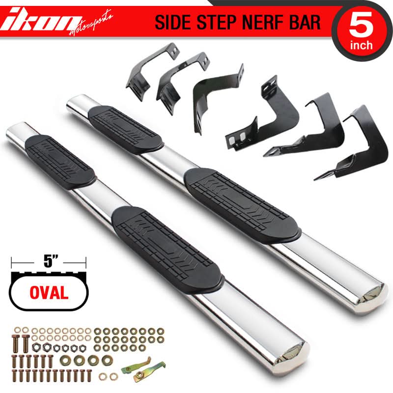 2007-2021 Toyota Tundra Double Cab 5" Oval Running Boards Stainless