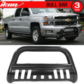2007-2014 Silverado Sierra 2500 3500HD 3" Tublar Black Bull Bar Steel