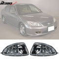 2004-2005 Honda Civic Factory Front Bumper Fog Lights Lamps Clear Lens