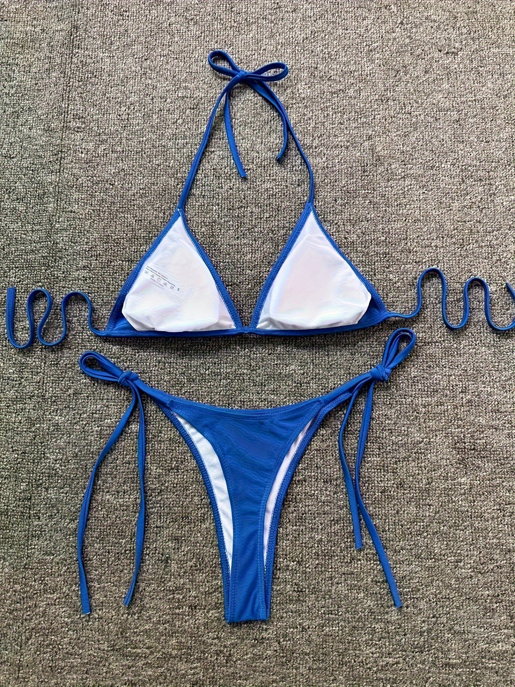 Bikini Leopard Print 2 Piece Swimsuit for Women – High Cut Lace-Up Backless Flattering Bikini Set with Halter Spaghetti Strap – Stretchy Sexy and Stylish Swimwear for Pool Beach and Summer Vacation
