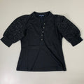 VERONICA BEARD Jeans Women's Coralee Top Lace Sleeves Sz-M Black J2406JY0330831