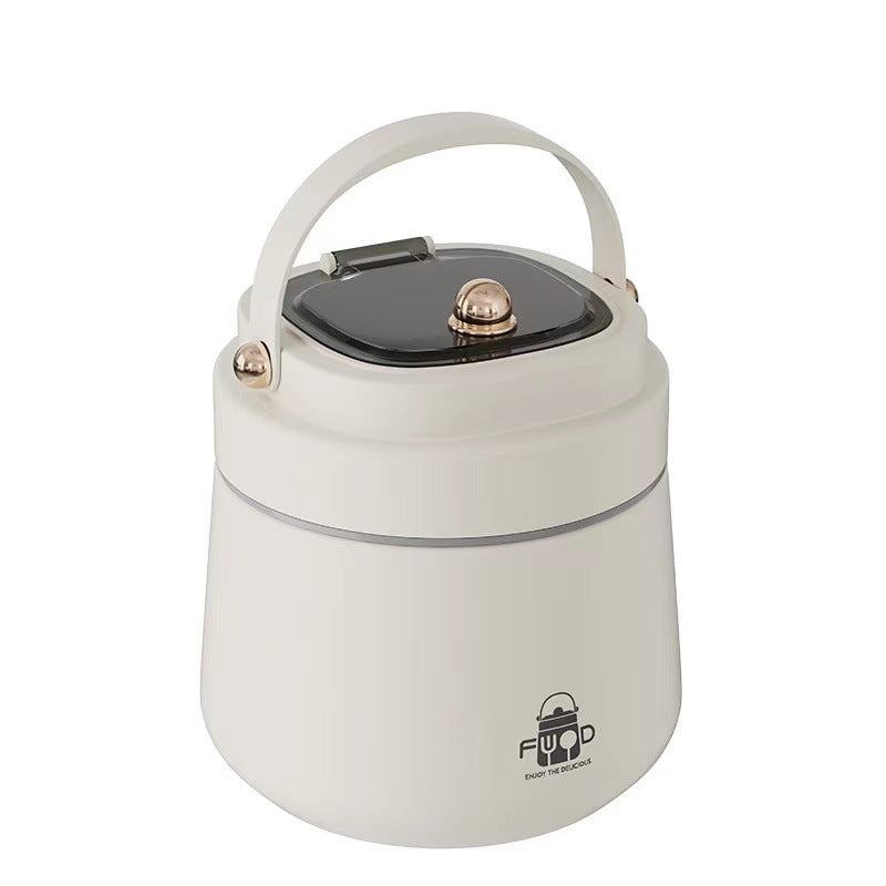 Adults Stainless Steel Insulated Lunch Box With Spoon And Fork, Insulated Bag, Leak-Proof, Keeps Food Warm
