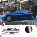 2017-2019 Infiniti Q60 Coupe Gloss Black Window Trim Chrome Delete Kit