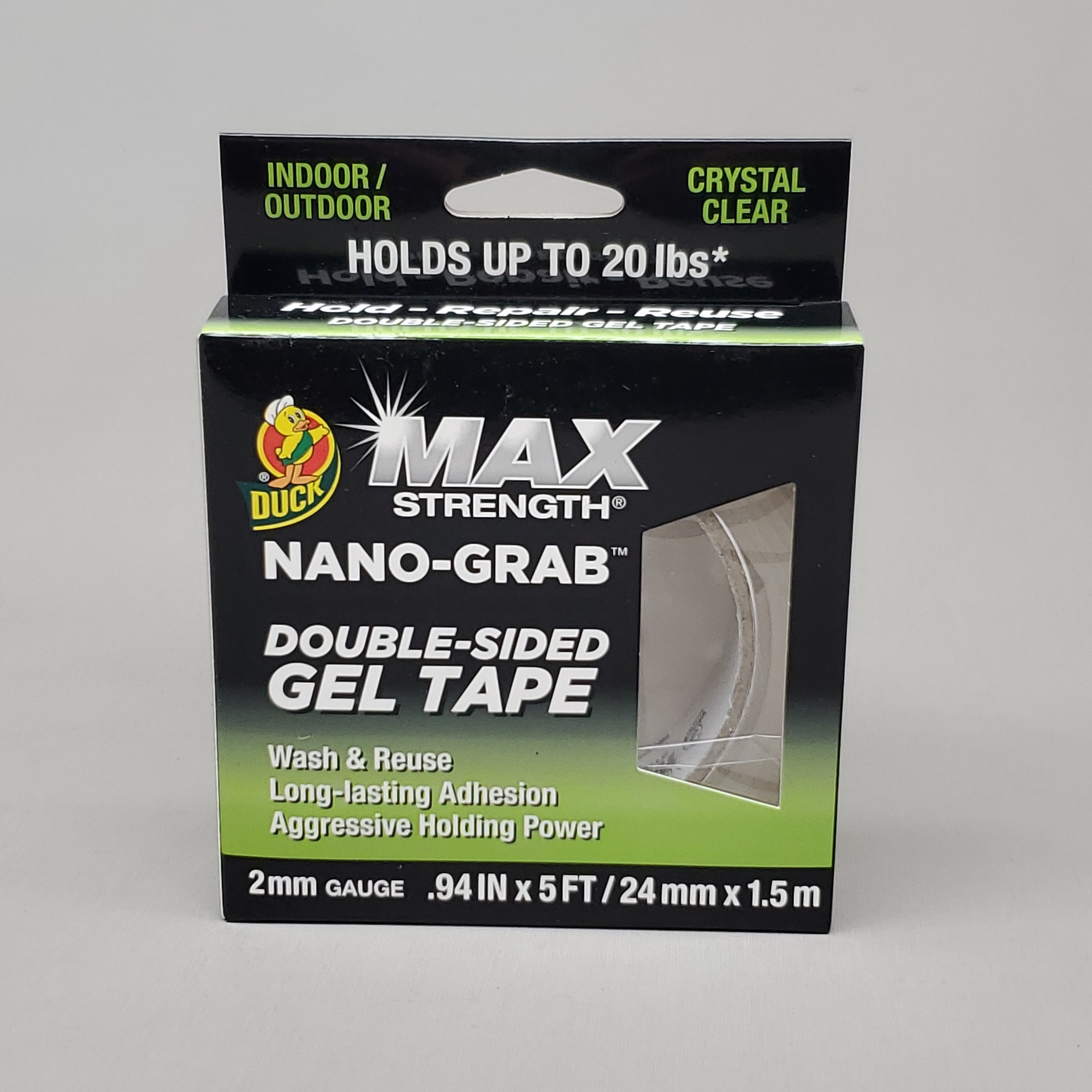 SHURTAPE 6 Pack Duck Max Strength Nano-Grab Double Sided Gel Tape .49"X5' 2mm Gauge