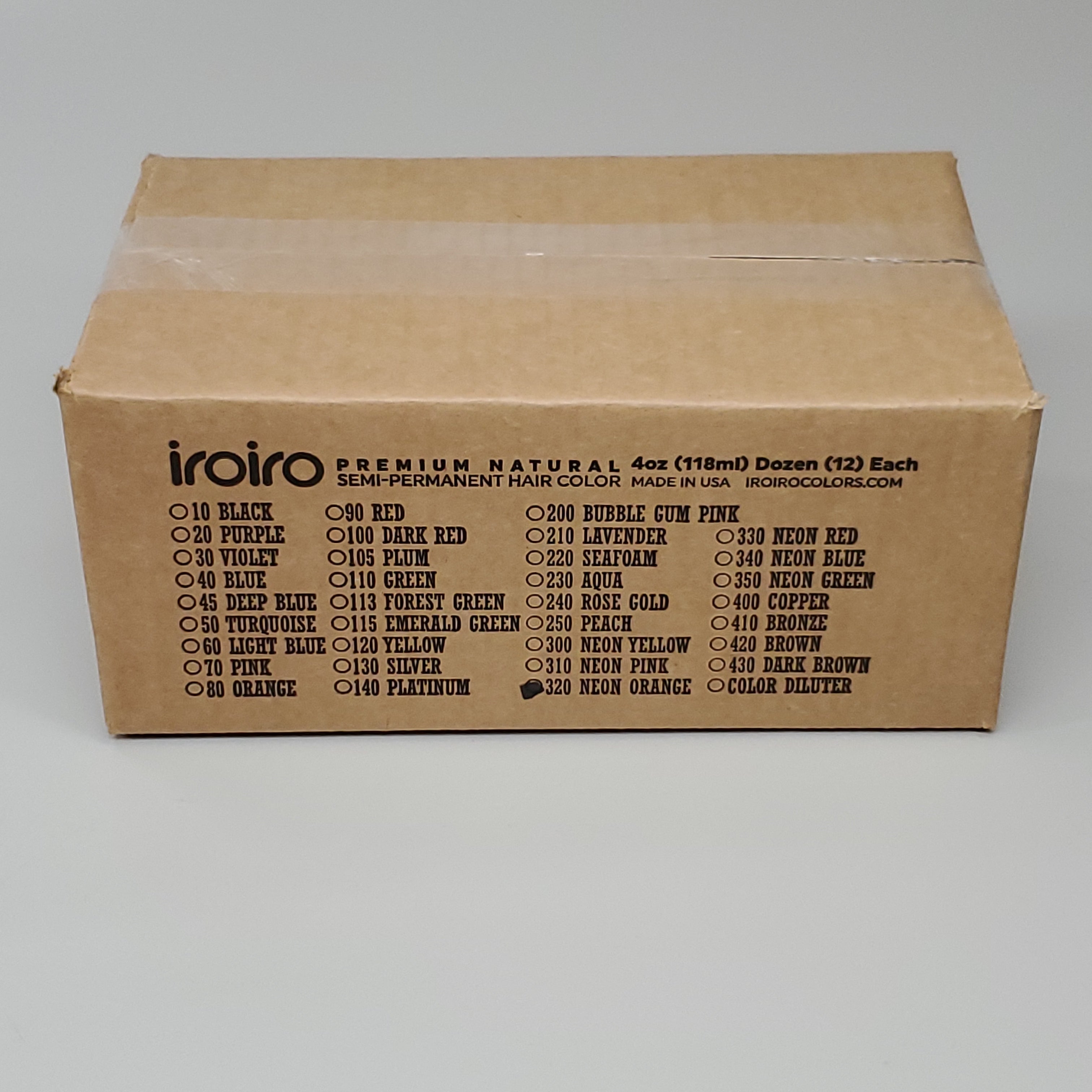 IROIRO 12 PK! Premium Natural 320-Neon Orange Semi Permanent Hair Color 4 fl oz (New)
