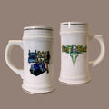 18 oz. Kinky Truck beer stein with gold rim