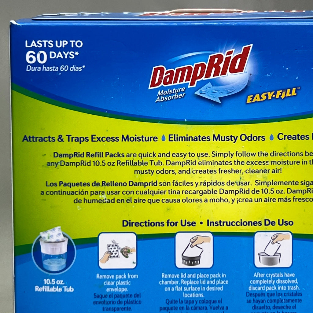 DAMPRID (2 PACK) 10.5 oz Fragrance Free Moisture Absorber Refill (4-Count)