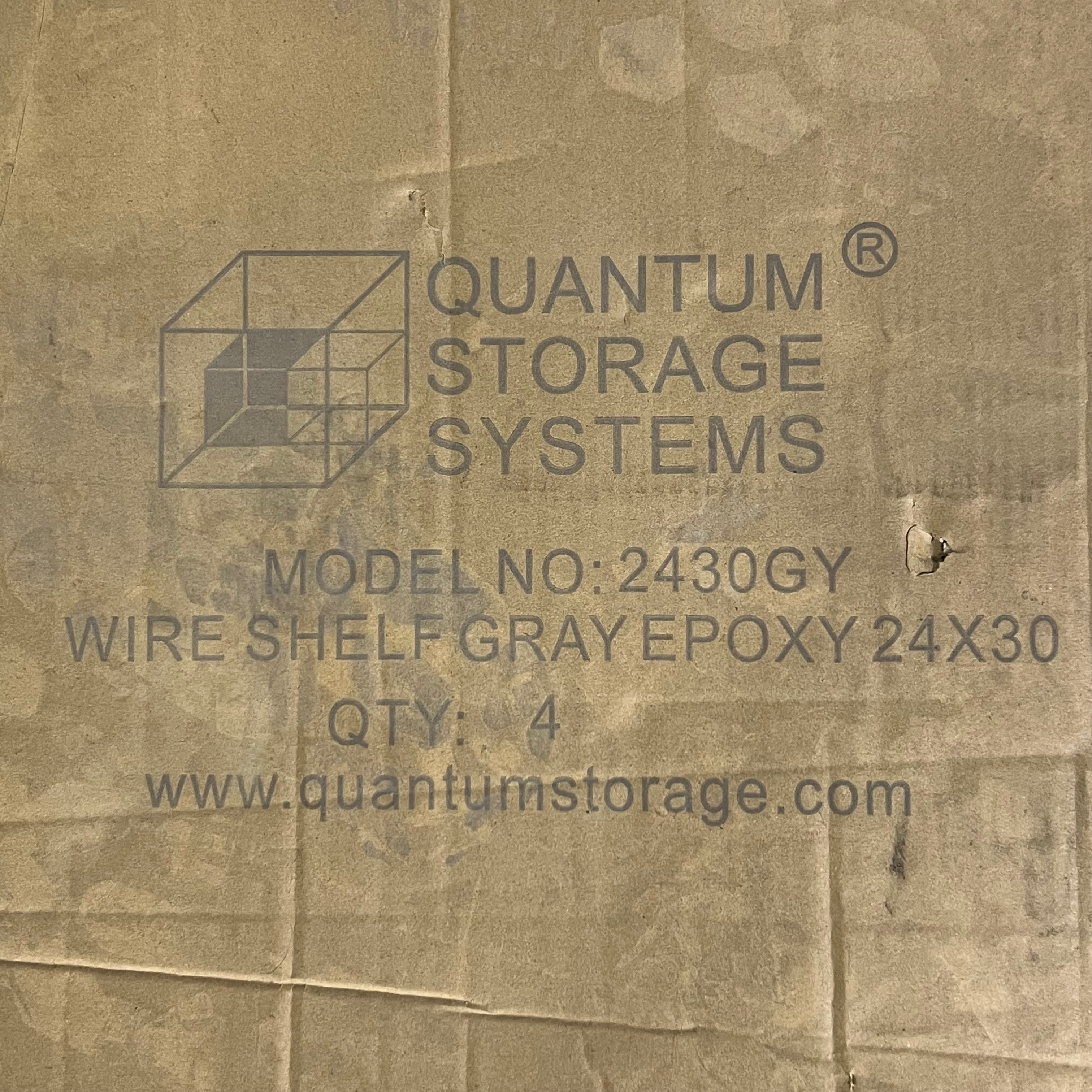 ZA@ QUANTUM STORAGE SYSTEMS (2 Pcs) Wire Shelf Grayepoxy 2430GY Sz 24"x 30" (New Other)