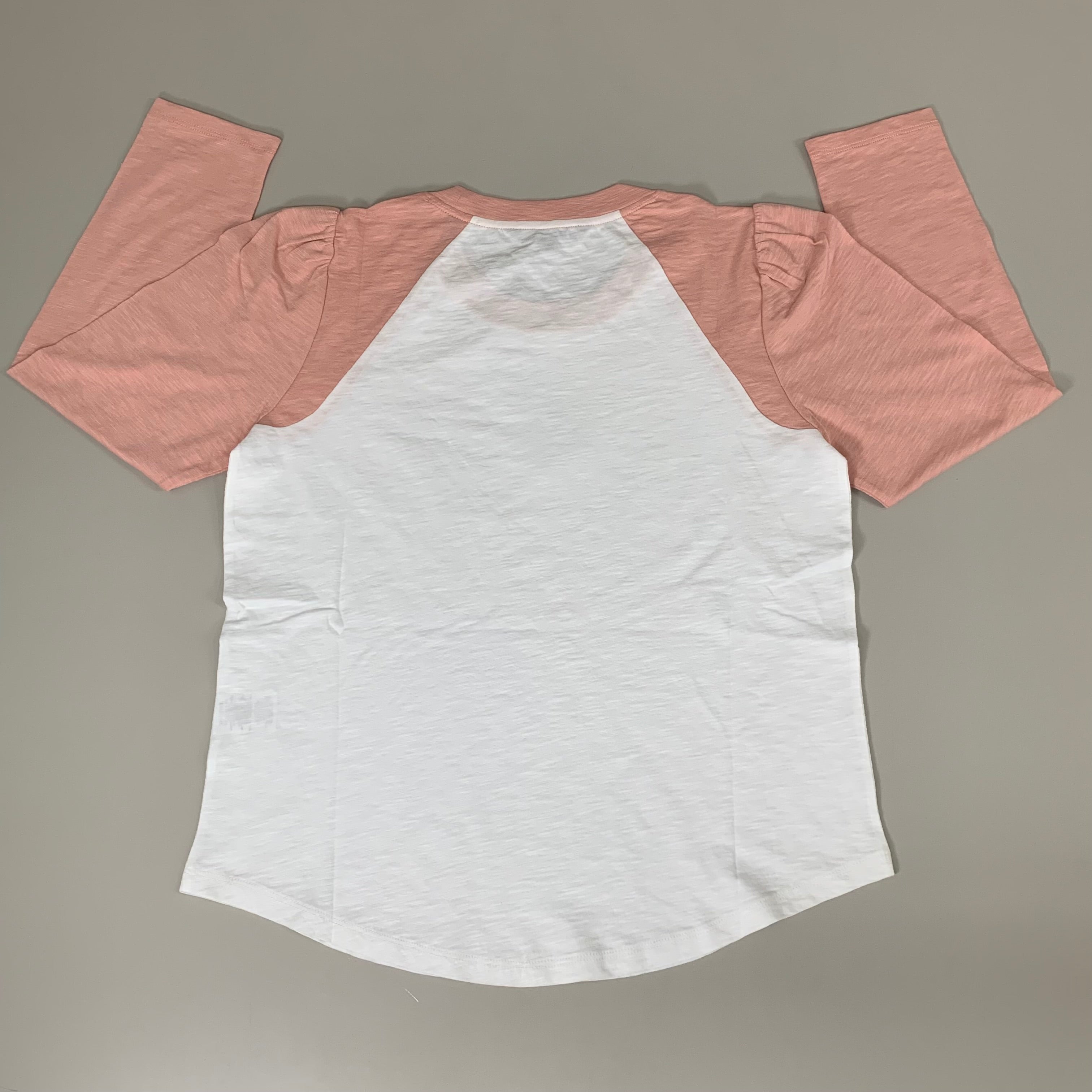 VERONICA BEARD Jeans Women's Mason Baseball Tee Sz-S Rosebloom/White