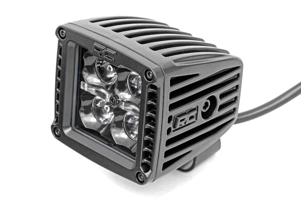 2-Inch Square Cree LED Lights - (Pair | Black Series w/ White DRL)