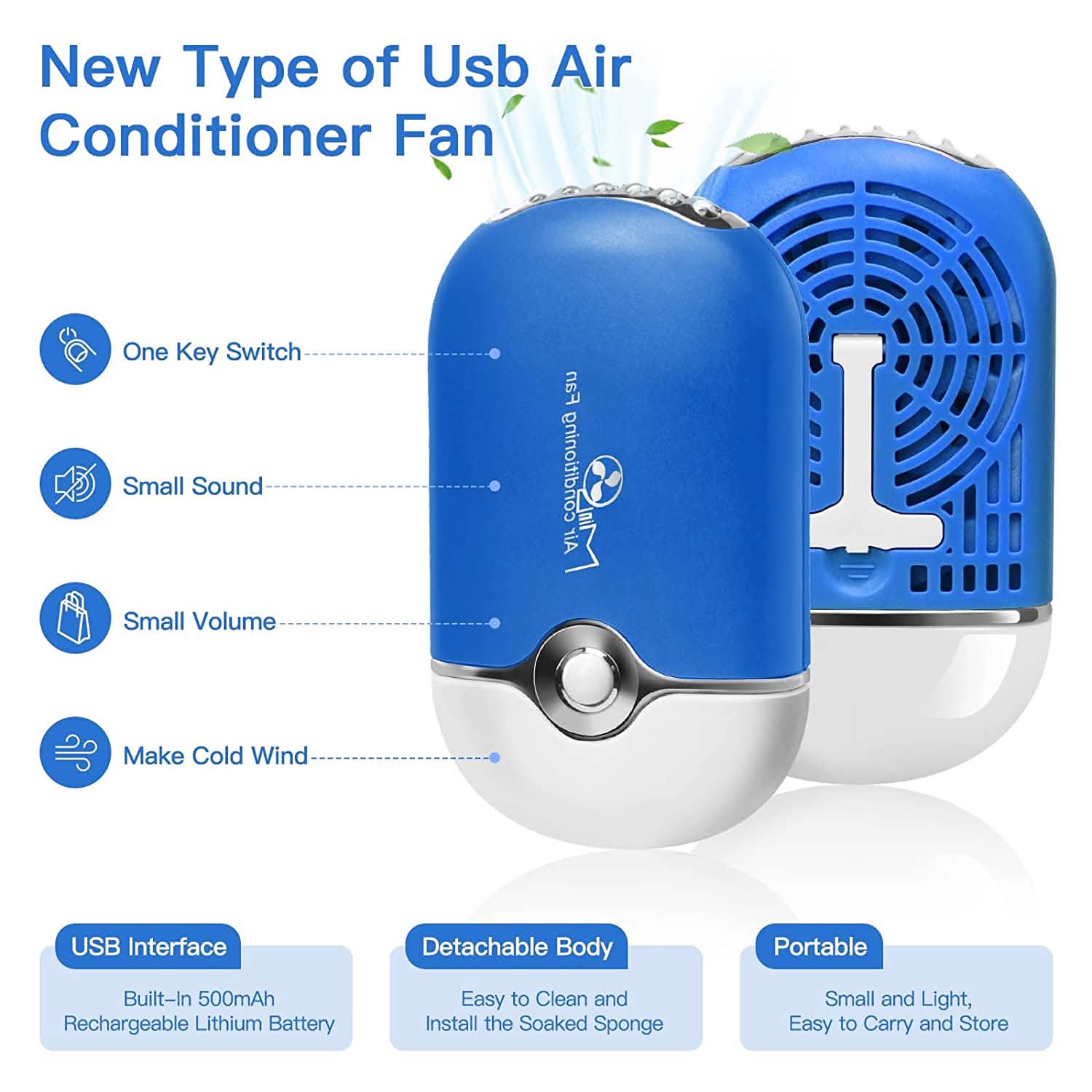 2-Piece: Rechargeable Handheld Mini Eyelash Fan