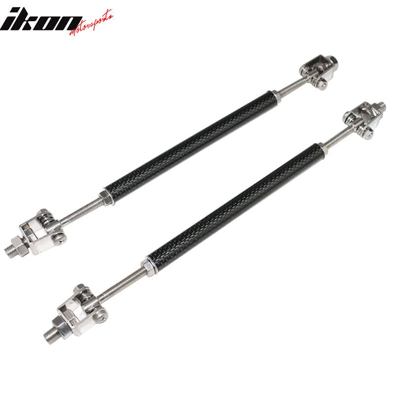 Universal RB 68x20in PP Front Bumper Lip & CF Splitter Rod