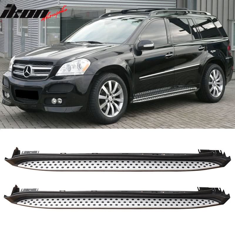 2007-2012 Benz X164 GL-Class OEM Style Black Silver Running Board