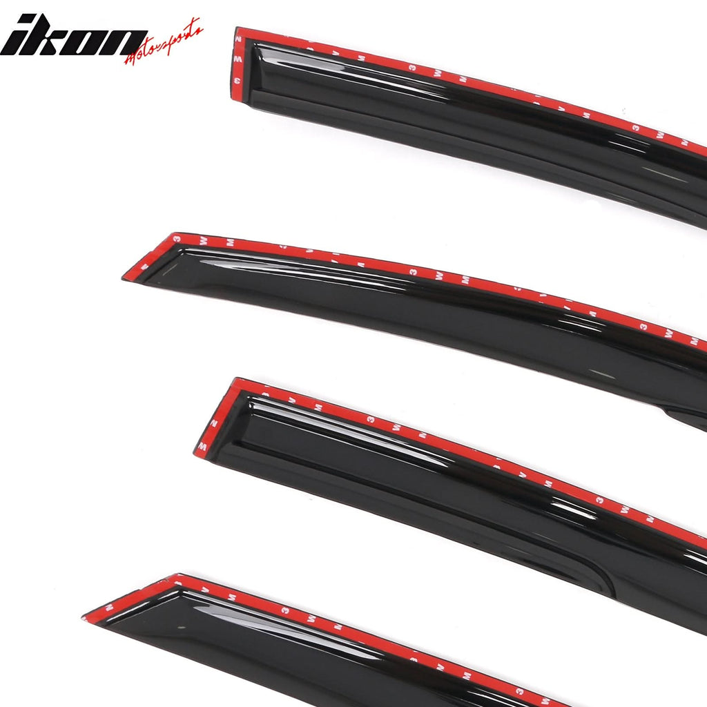 2013-2018 Ford Fusion Mugen Style Smoke Tinted Window Visors Acrylic