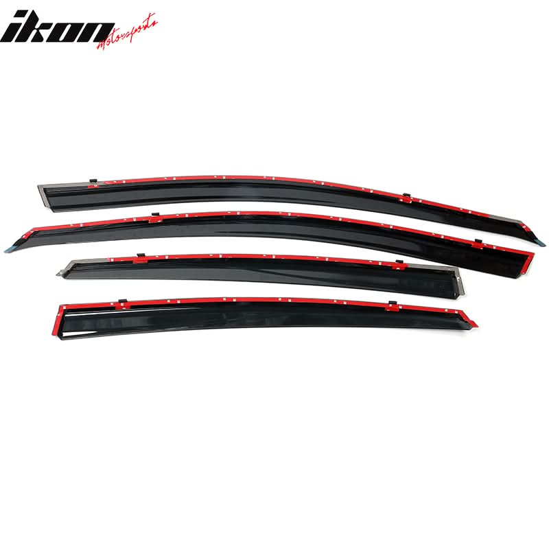 2013-2018 Nissan Altima Polycarbonate Window Visors W/ Chrome Trim 4PC