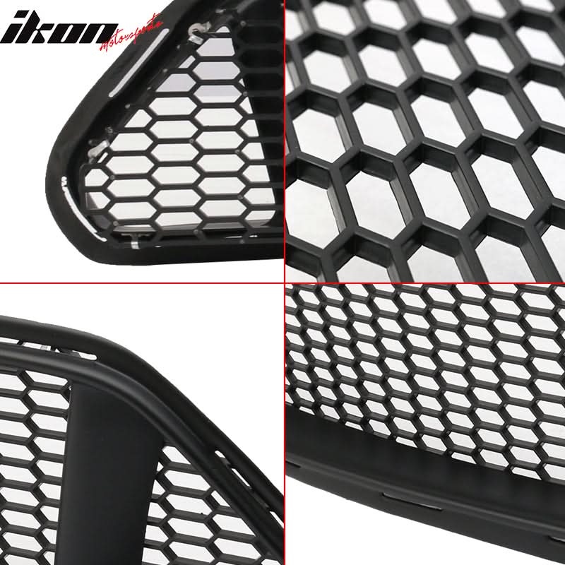 2015-2017 Ford Mustang IKON Style Black Front Upper & Lower Car Grille