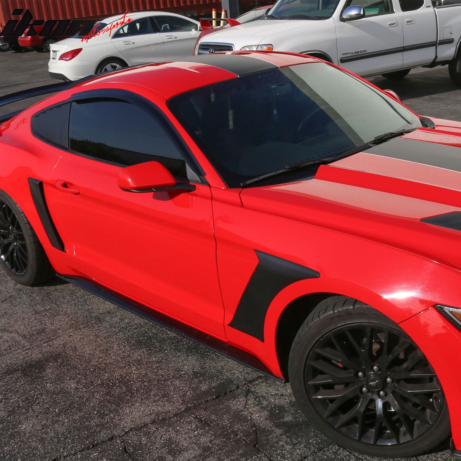 2015-2024 Ford Mustang Coupe Window Visors Slim Smoke Tinted  Acrylic