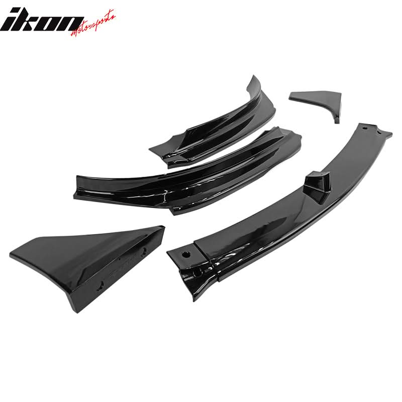 2017-2023 Tesla Model 3 V Style Gloss Black Front Bumper Lip 5PC PP