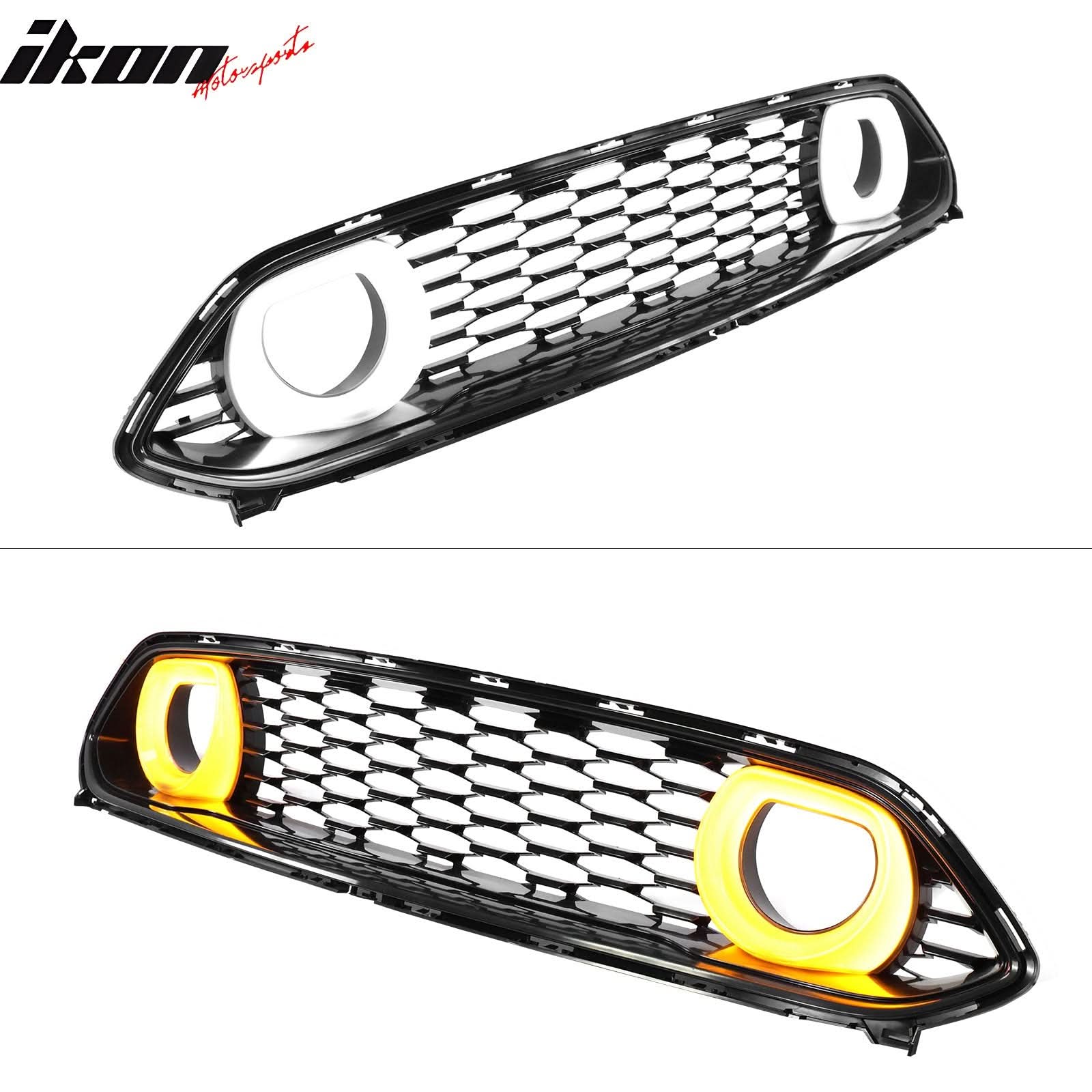 2021-2023 Ford Mustang Mach 1 Car Front Grille Black W/ LED Lamp ABS