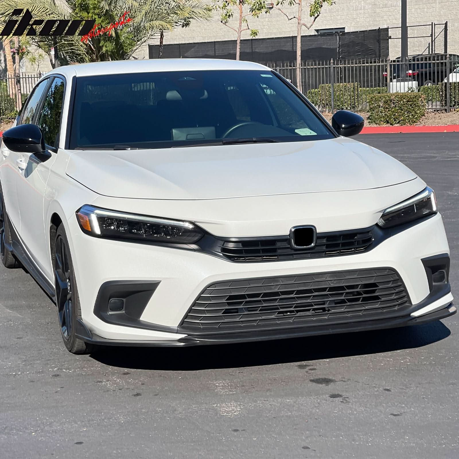 2022-2024 Honda Civic IK1 Style Unpainted Black Front Bumper Lip PU