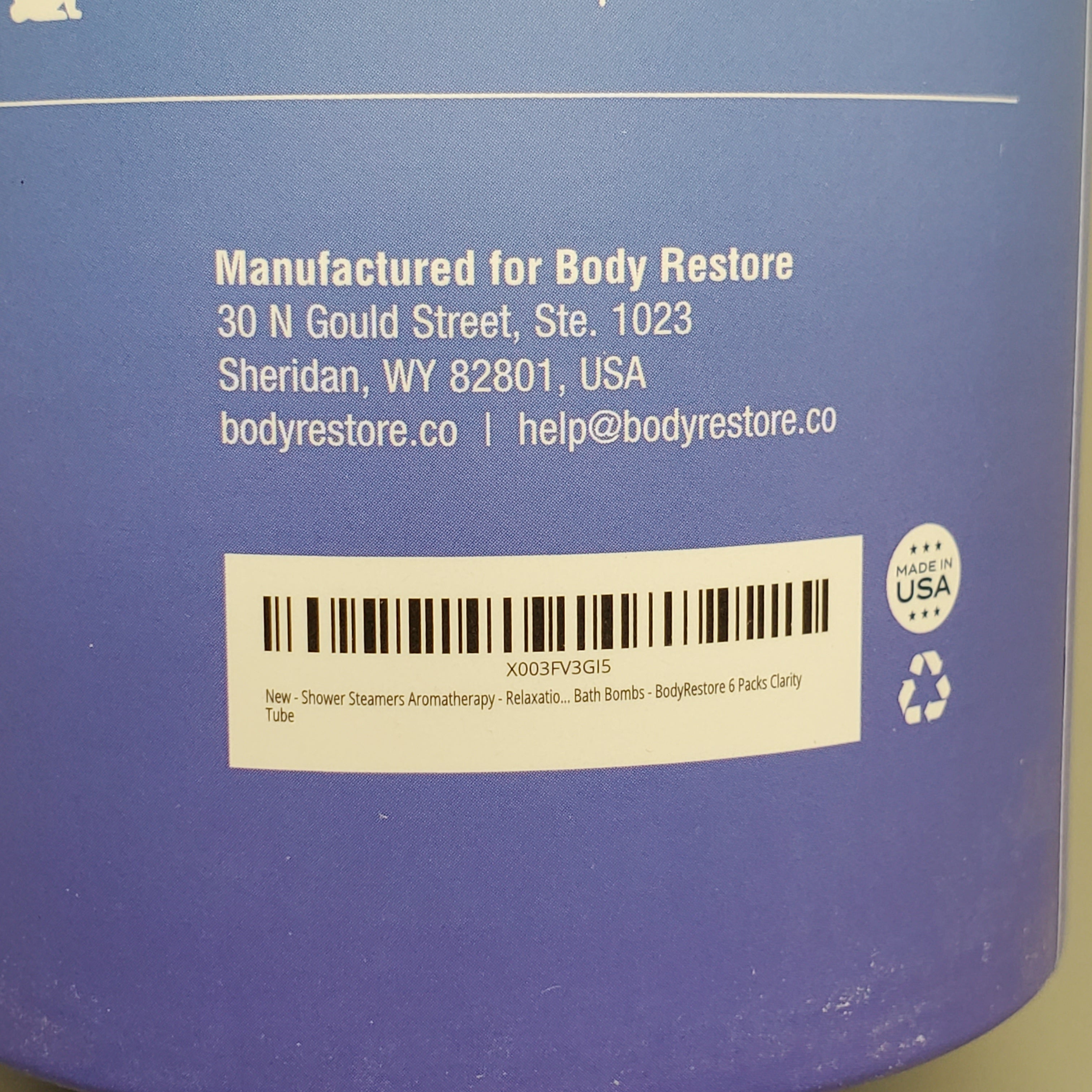 BODY RESTORE (12 Pack) Clarity Shower Steamers 6 Tablets 6 Scents