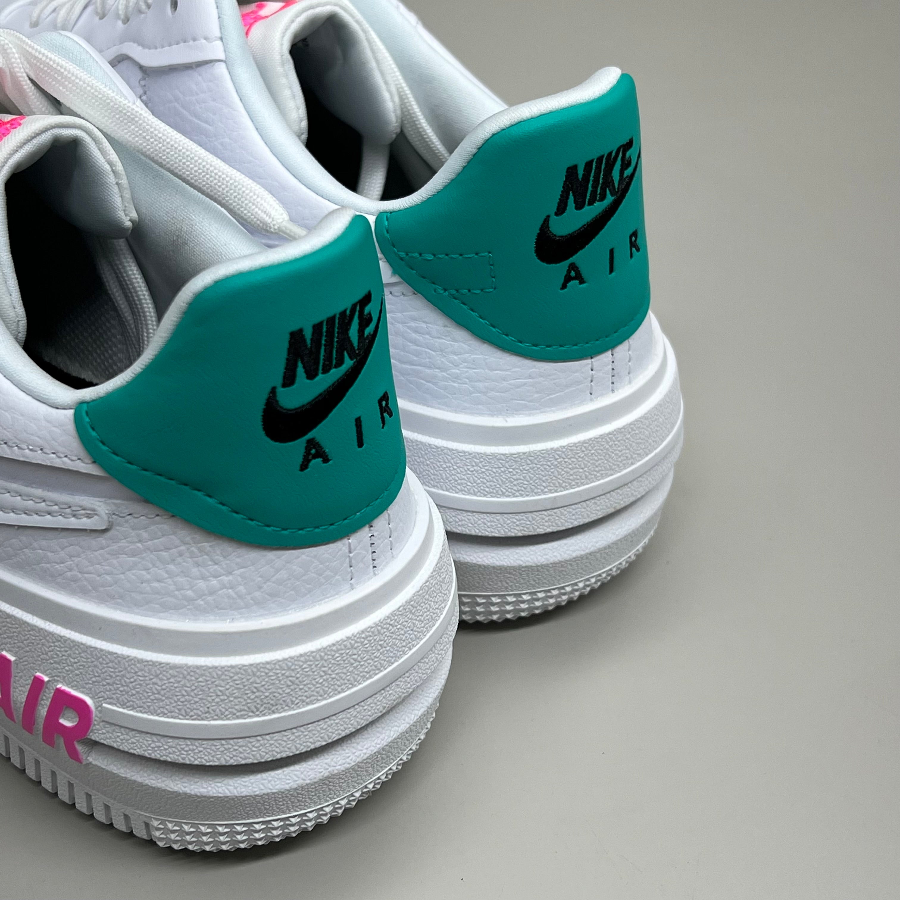 NIKE Air Force 1 PLT.AF.ORM Tapered Toe Shoes Sz Women's 8 White/Pink/Blue FN7180-100