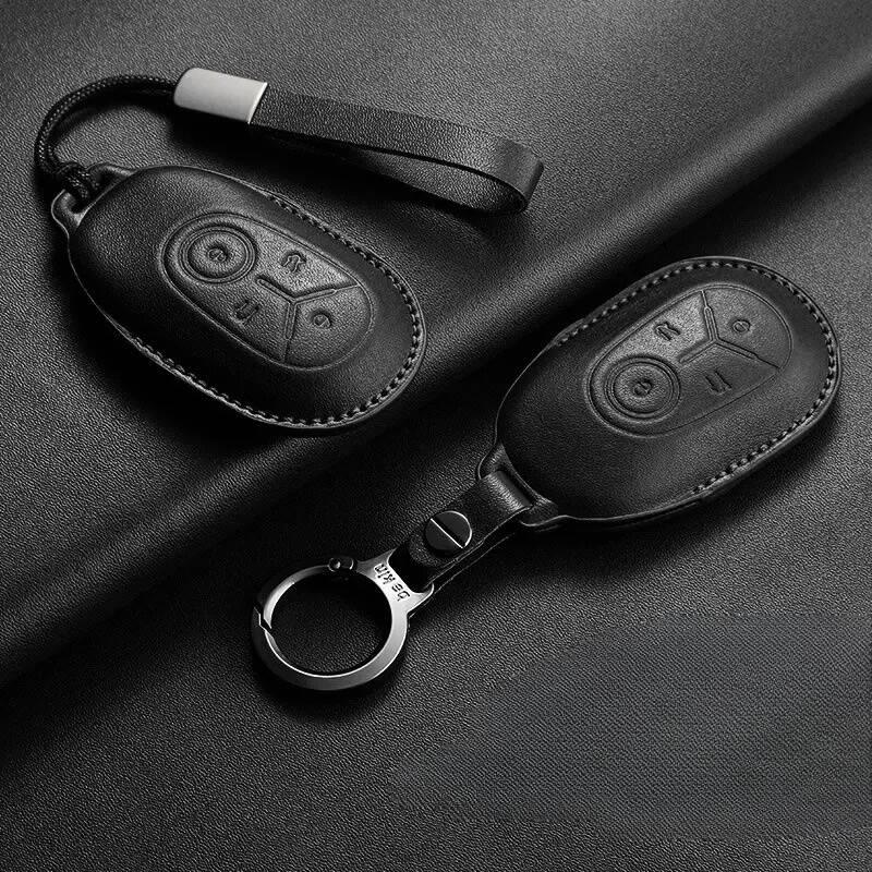 Leather Car Key Case Cover Fob Shell for Geely EX2/E2