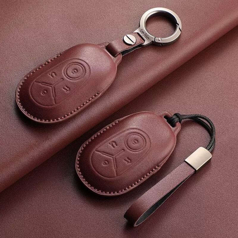 Leather Car Key Case Cover Fob Shell for Geely EX2/E2