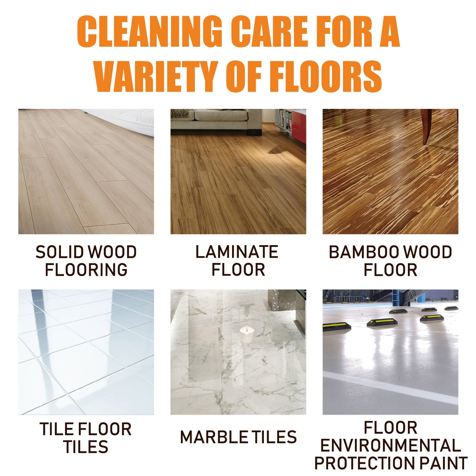 Multi-Effect Floor Cleaner, Gently Clean Floor Tiles Wooden Furniture Stubborn Dirt Stains