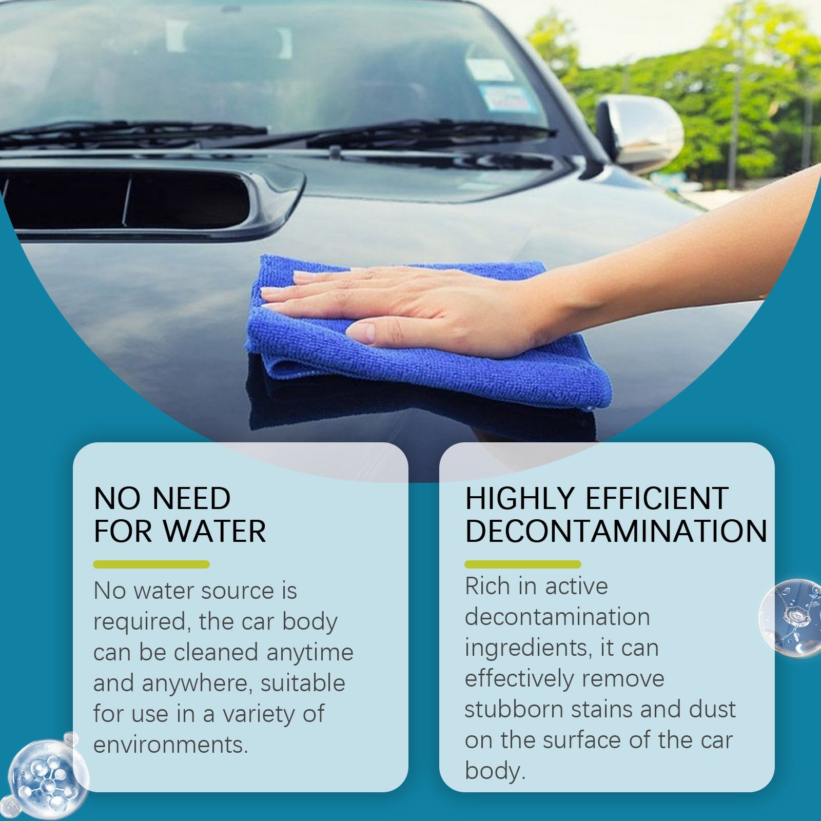 Waterless Car Wash Cleaning Set, Car Wash Cleaning And Decontamination Mild Decontamination Car Bright Cleaner