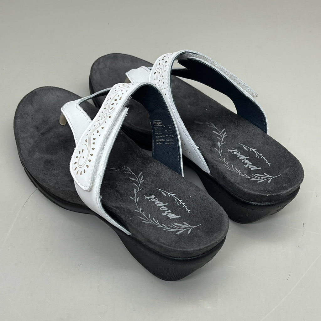 PROPET Wynzie Dressy Adjustable Flip Flop Women's Sz 7.5 XX(4E) White WSX051L