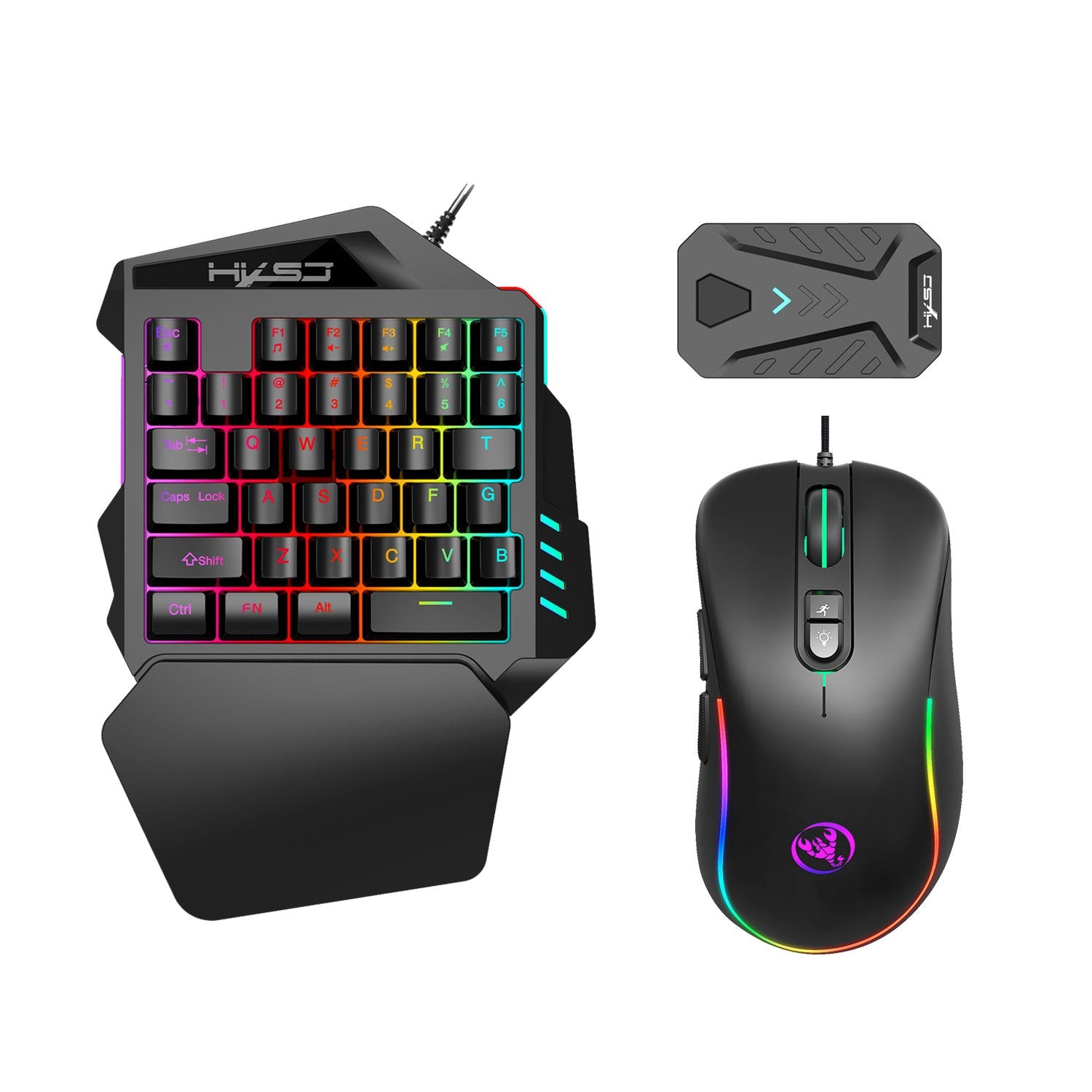 Wired Android Throne One handed Keyboard and Mouse Set Android Game PUBG Gun Converter