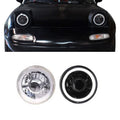 Universal 7'' Round Chrome With White CCFL Halo Headlight Conversion