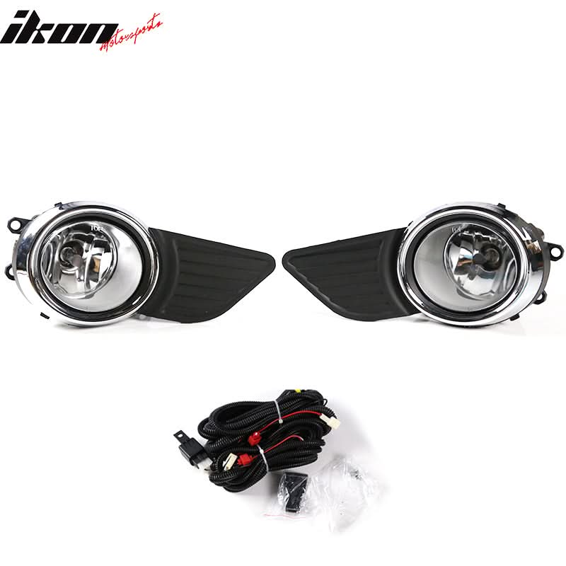 2011-2017 Toyota Sienna Chrome Clear Front Bumper Fog Lights Lamps