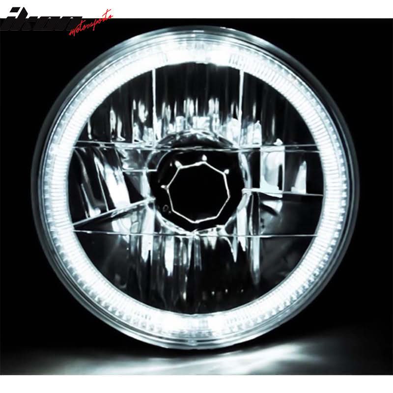 1997-2018 Jeep Wrangler TJ JK 7" 2PC Headlights Round W/White SMD Halo