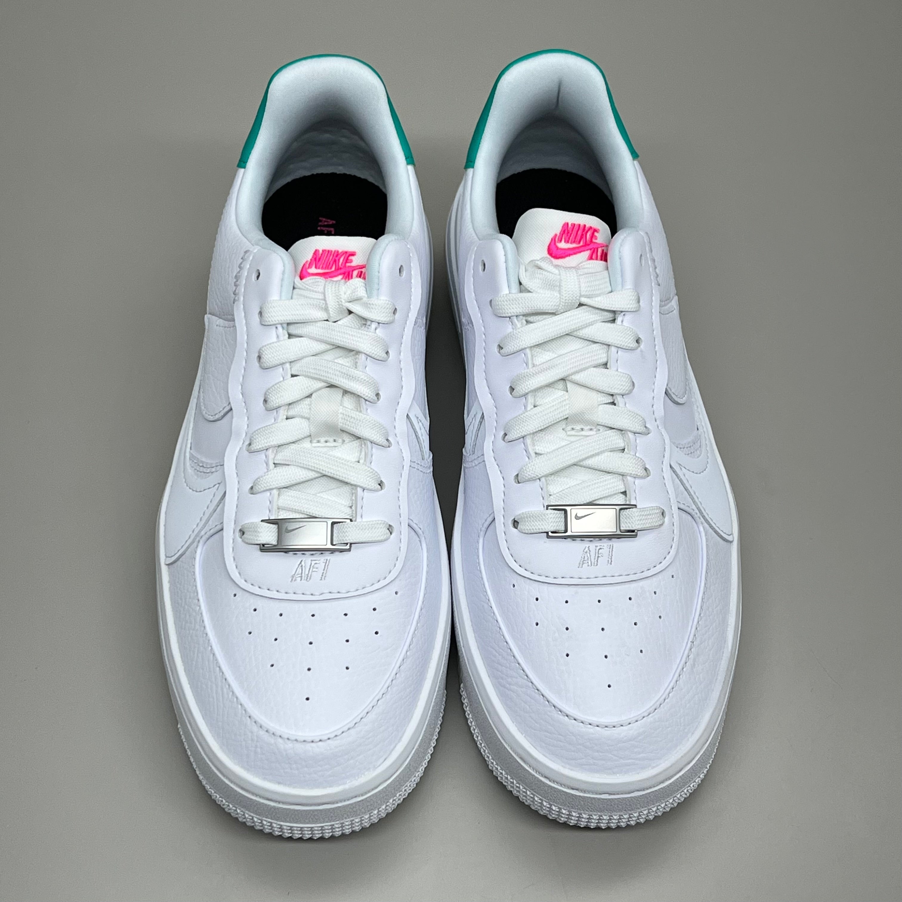 NIKE Air Force 1 PLT.AF.ORM Tapered Toe Shoes Sz Women's 8 White/Pink/Blue FN7180-100