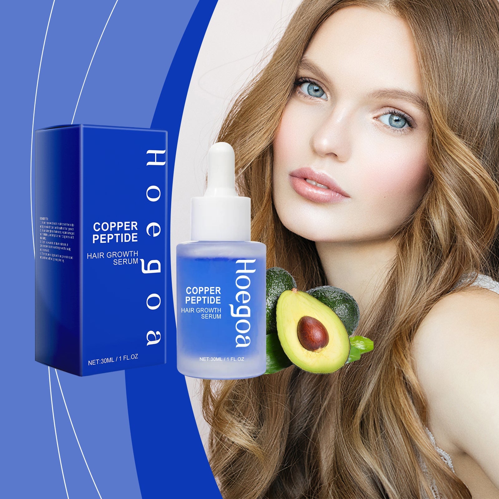 Copper Peptide Hair Serum Nourishes Scalp, Nurses Roots, Restores Fluffy And Strong Hair