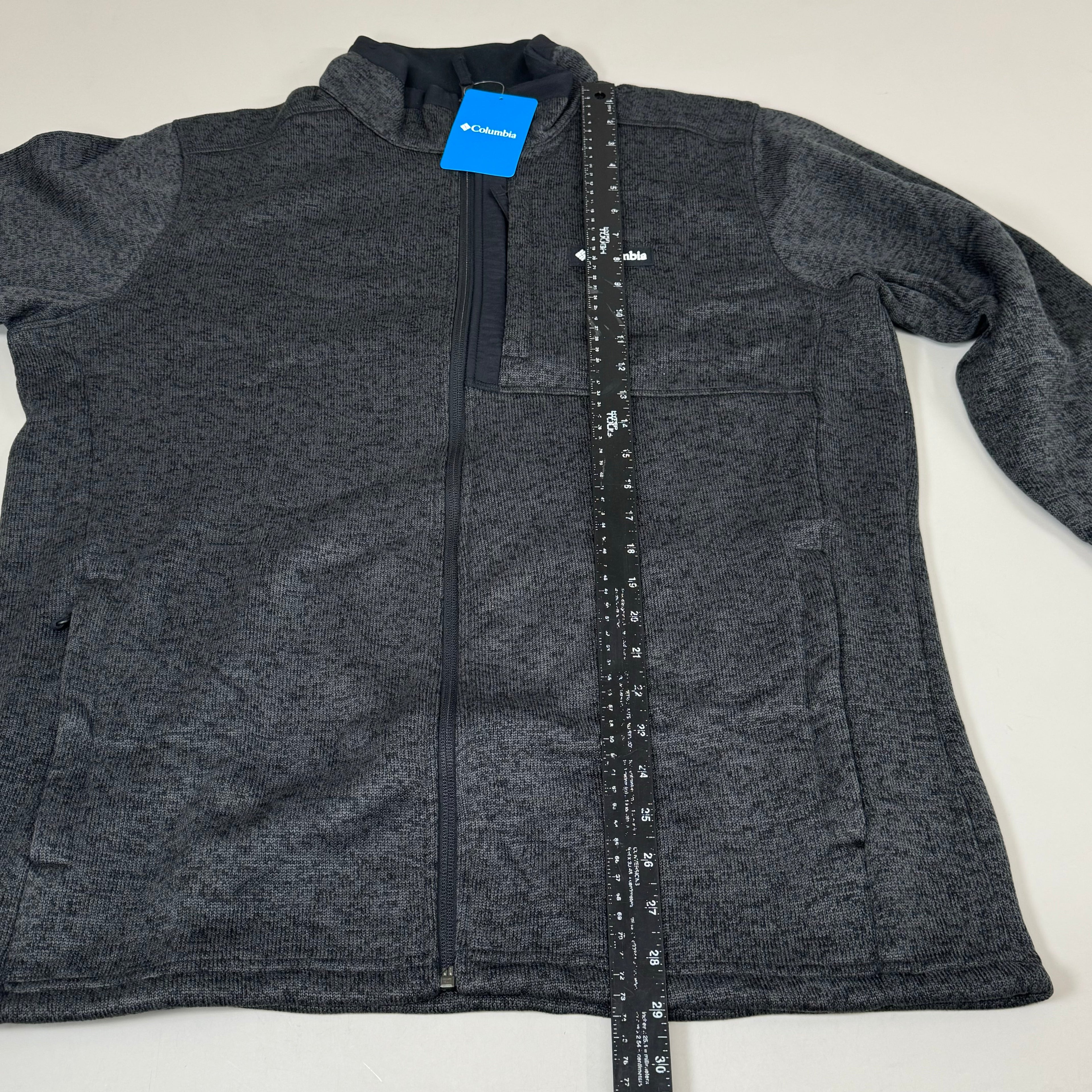 COLUMBIA Sweater Weather Fleece Full Zip Jacket Men's Sz XL Heather Black