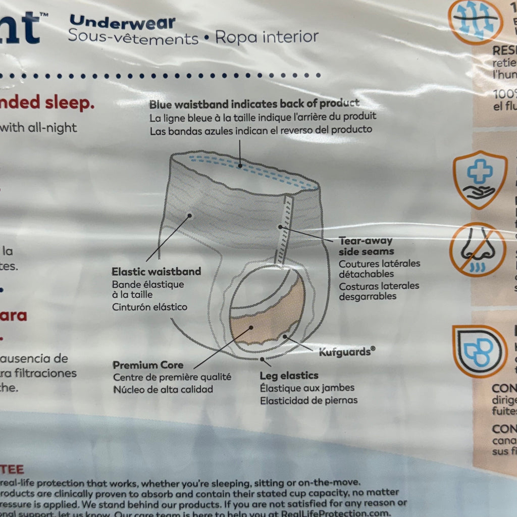 TRANQUILITY (2 PACK 36 Count) Disposable Overnight Underwear Size Medium 2115