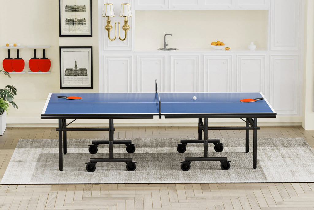 Table tennis 15mm professional MDF indoor table with table tennis net and racket 108 "x 60" x 30“